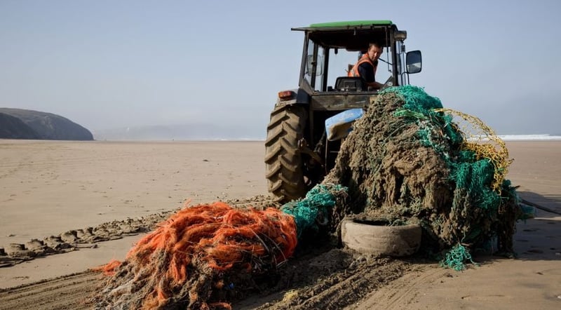 Ghost gear removed from Cornish beach