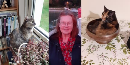 Legacy giver Natalie and her two cats